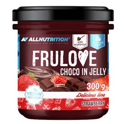 Нискокалоричен десерт без захар Allnutrition, ягода/портокал с шоколад, веган, 300 гр Нискокалоричен десерт без захар Allnutrition, ягода/портокал с шоколад, веган, 300 гр