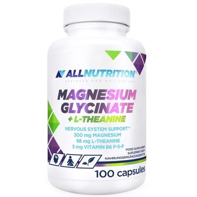 Магнезиев глицинат AllNutrition Magnesium Glycinate + L-Theanine, 100 капсули