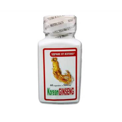 Корейски женшен (Panax ginseng), 60 капсули по 500 мг